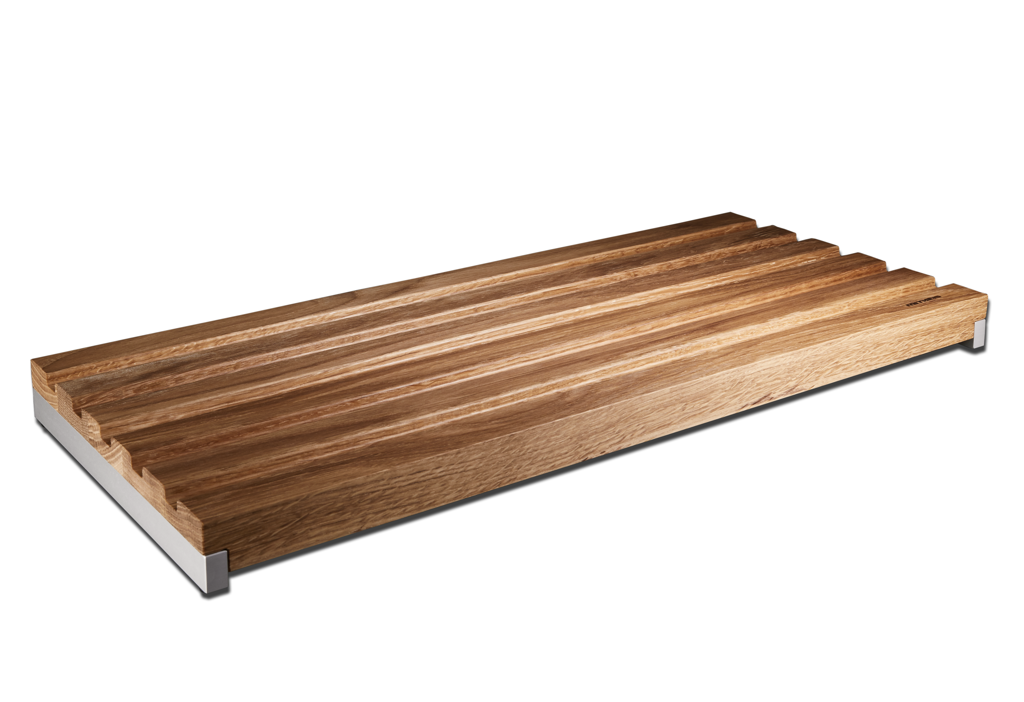 Großes Brotschneidbrett Eiche-Aluminium