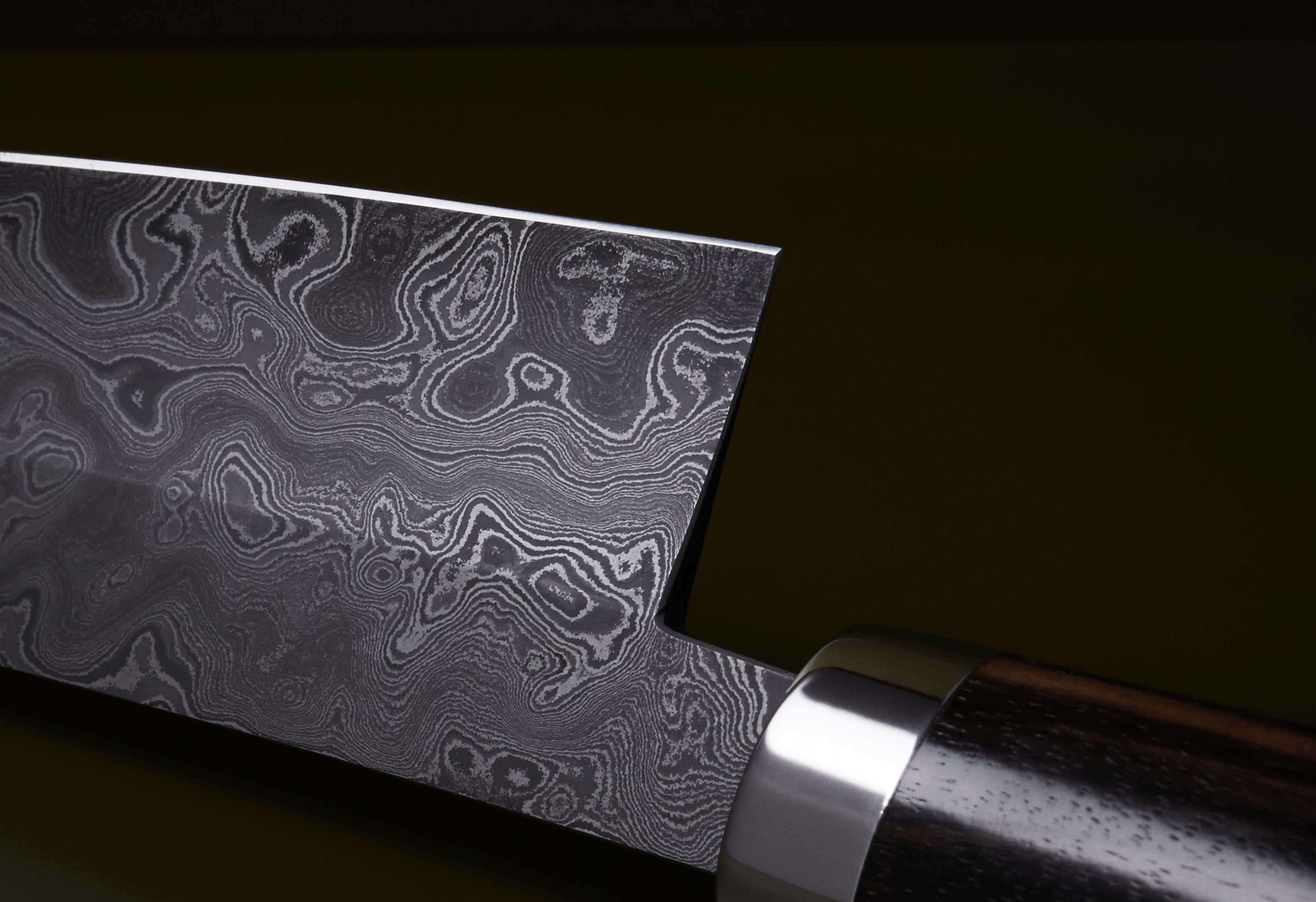 Damast Makassar Ebenholz Kochmesser 18cm