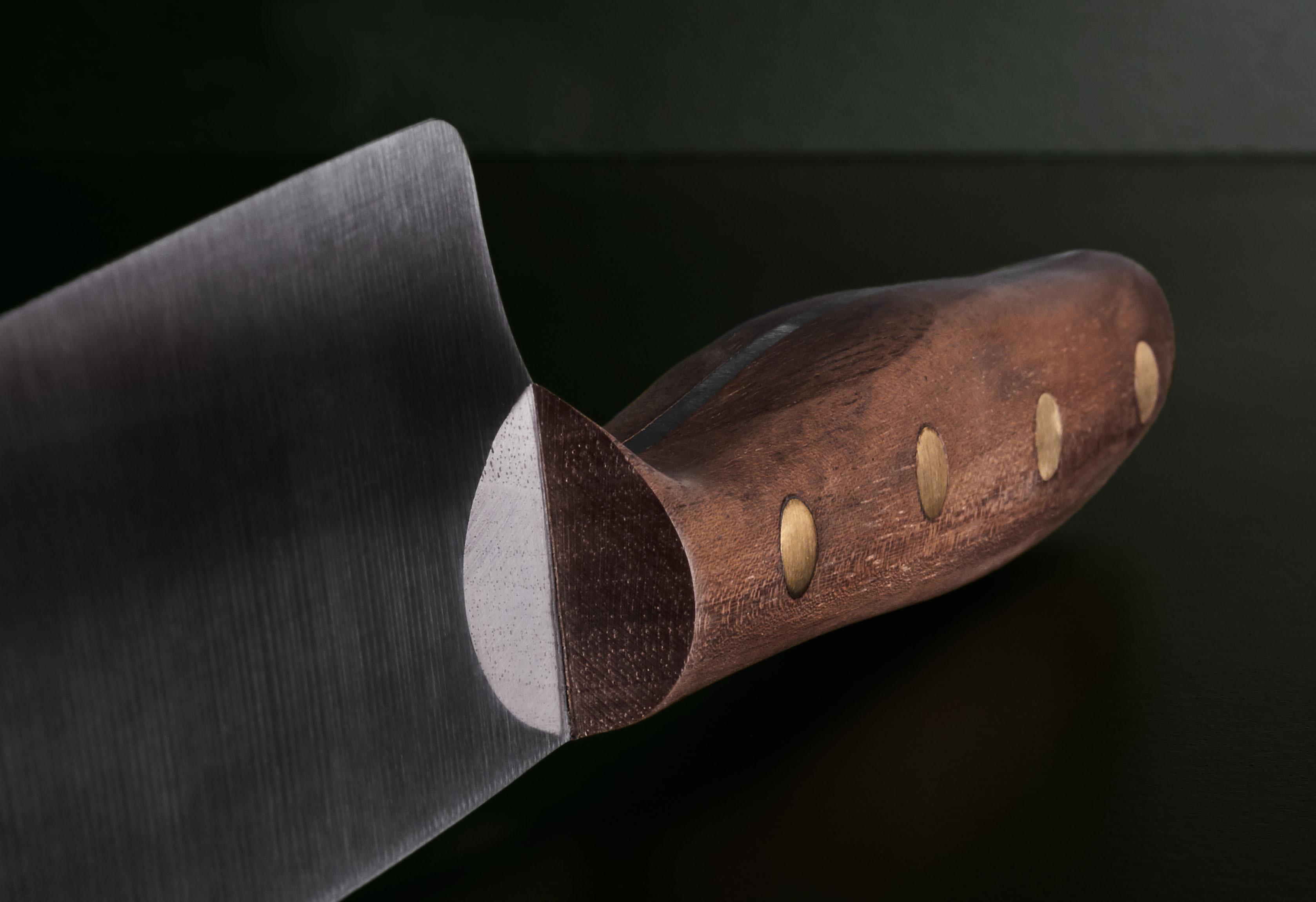 Großes Kochmesser 18cm Walnuss rostfrei