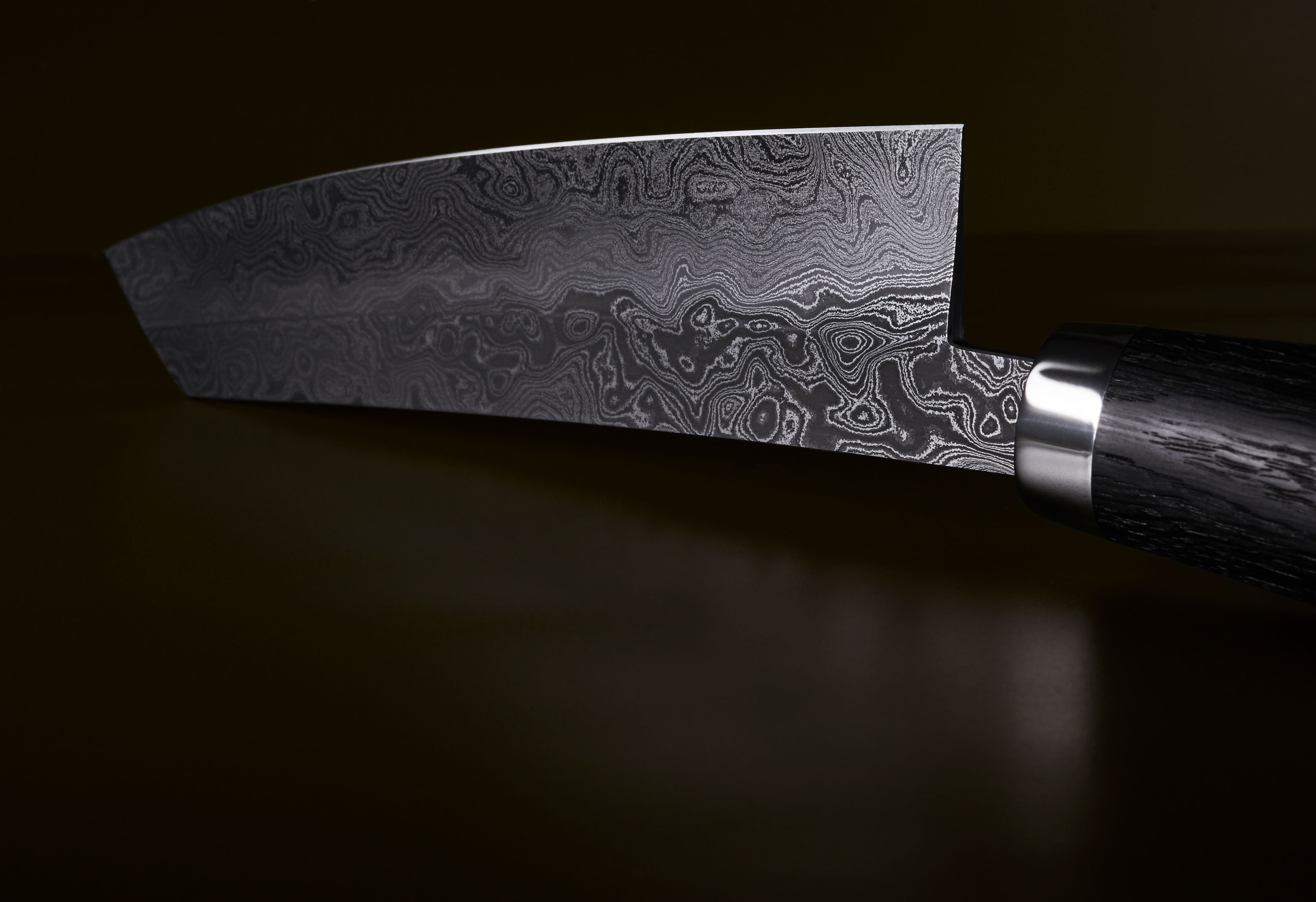 Damast Mooreiche Kochmesser 18cm