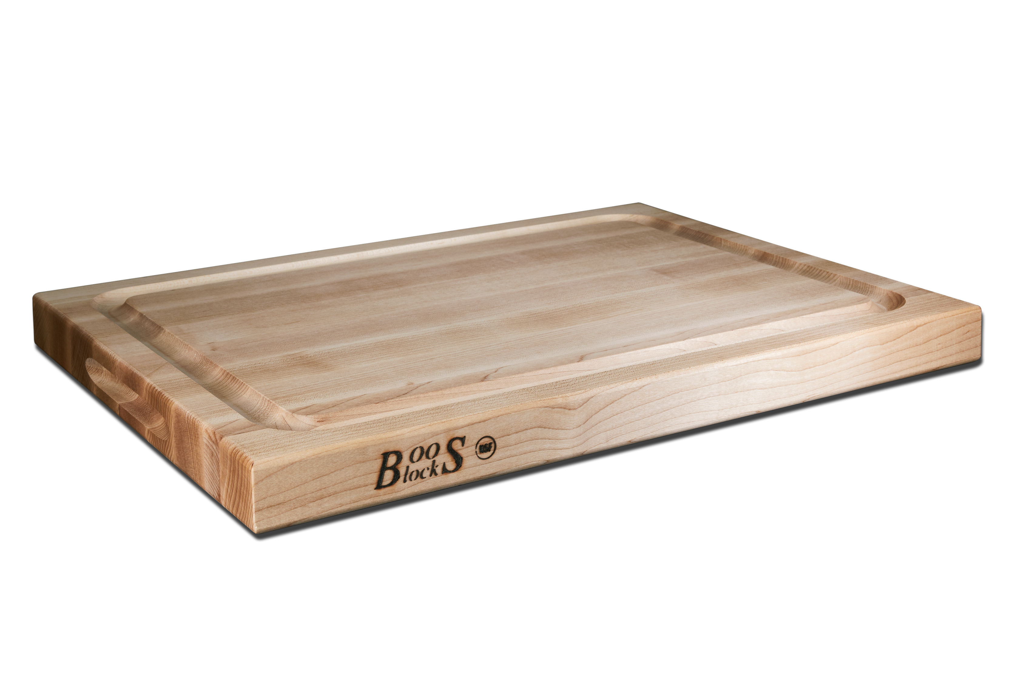 Großes Schneidebrett mit Saftrille Ahorn 4cm