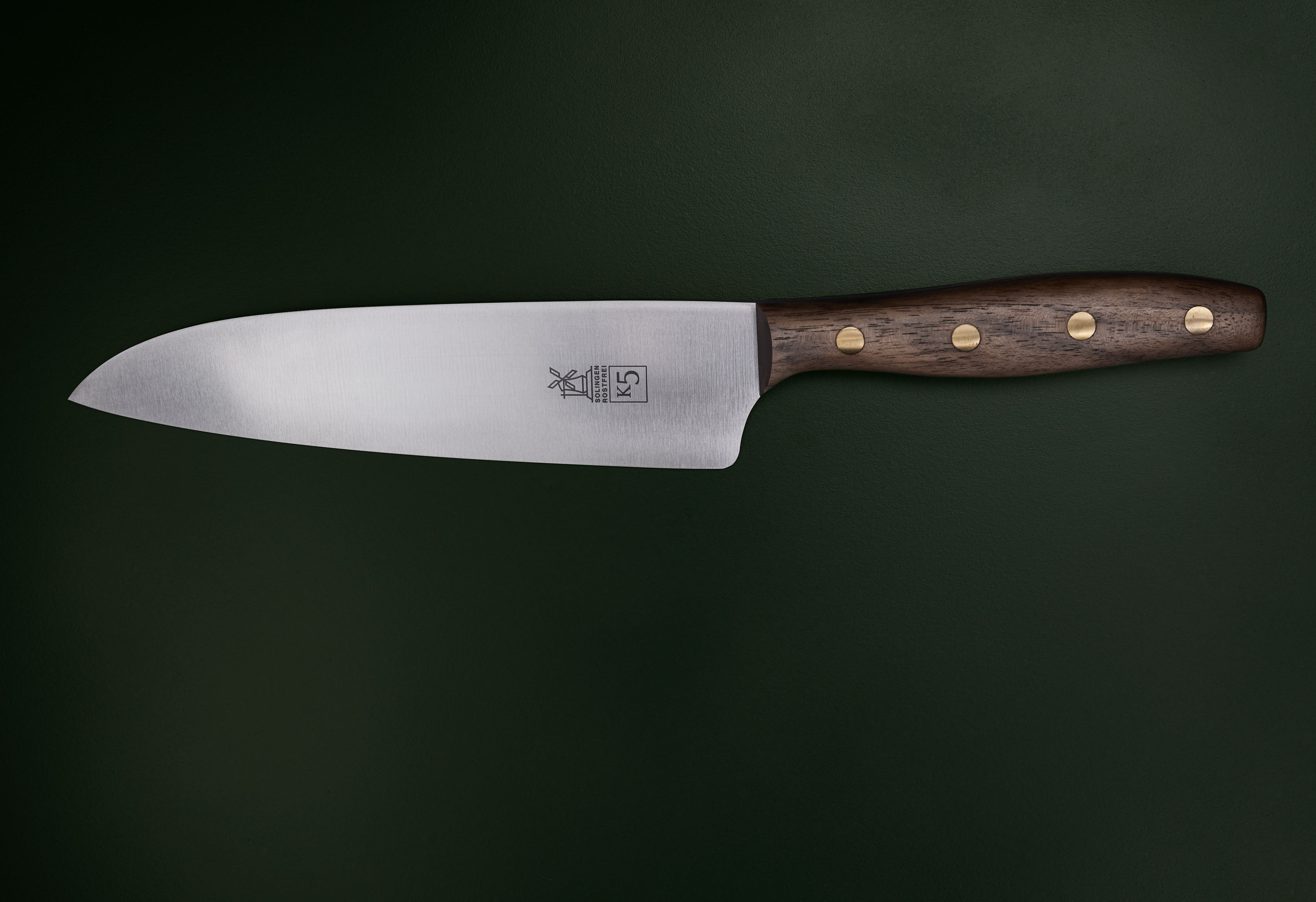 Großes Kochmesser 18cm Walnuss rostfrei