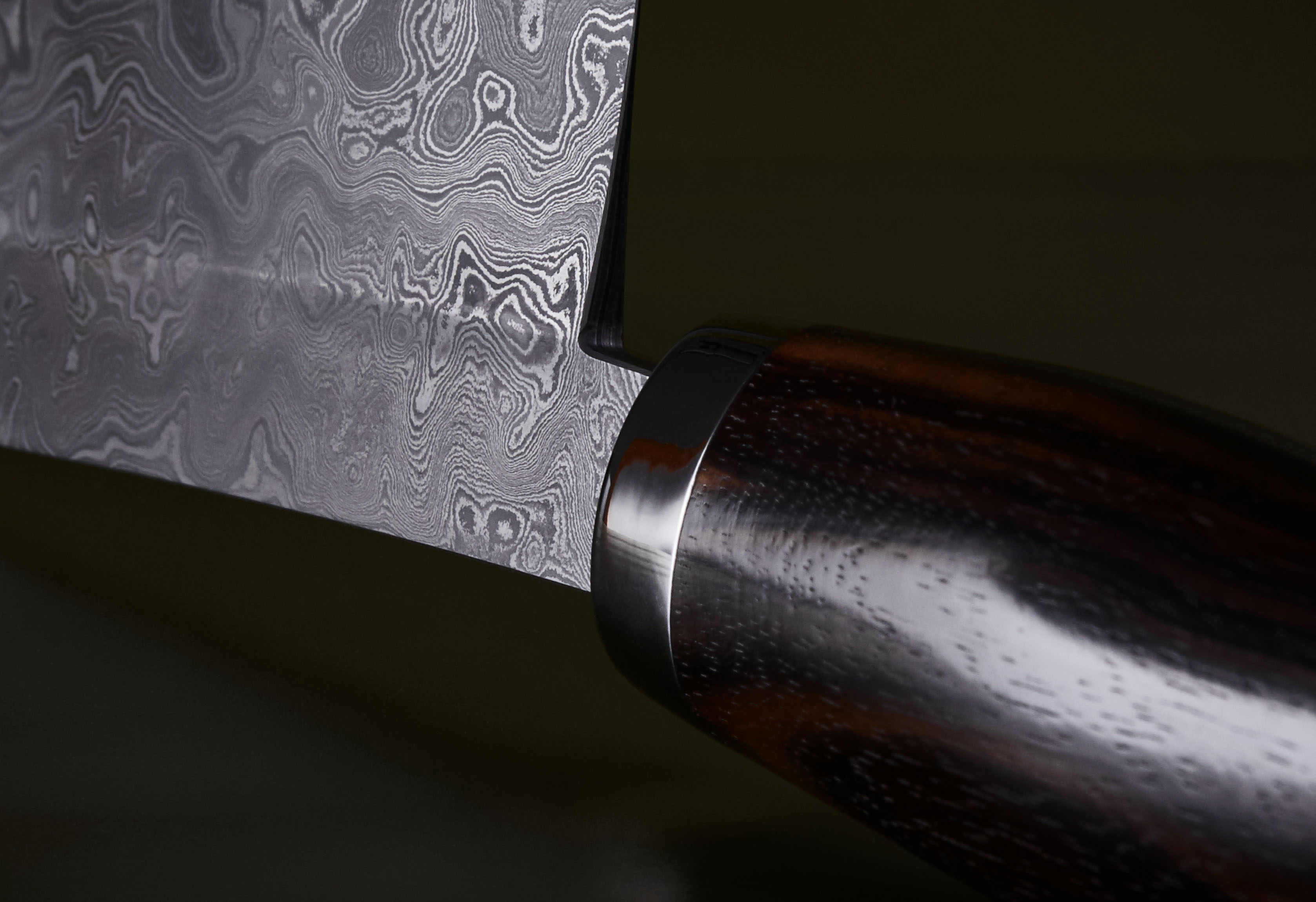 Damast Makassar Ebenholz Kochmesser 18cm