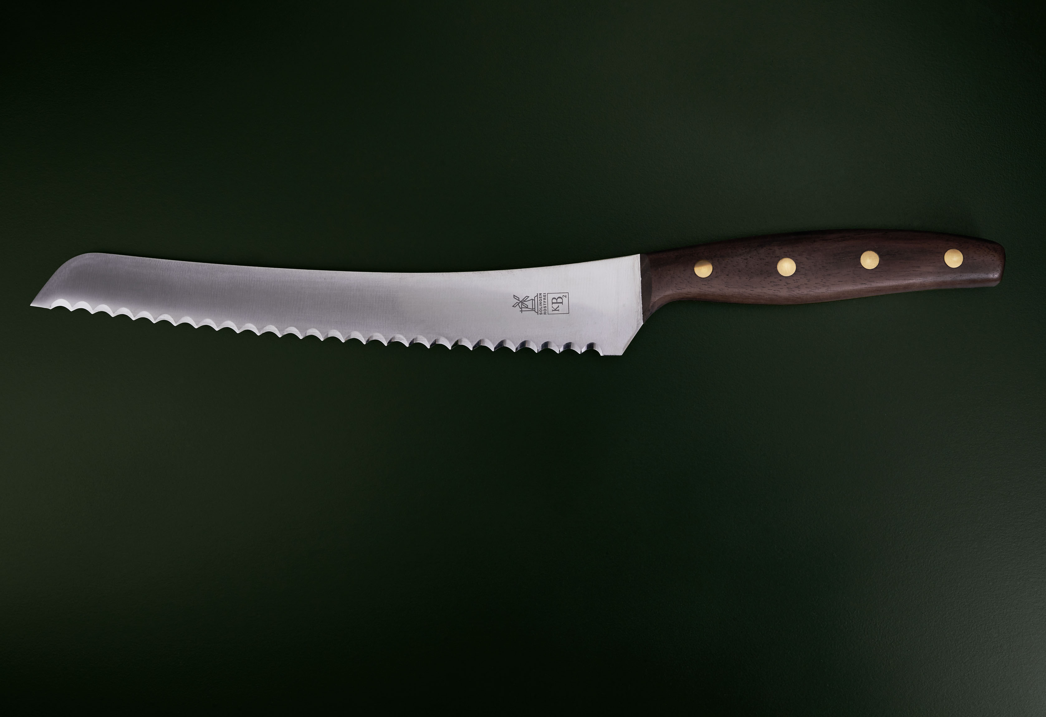 BrotBeidhänder Brotsäge 22,5cm Walnuss rostfrei