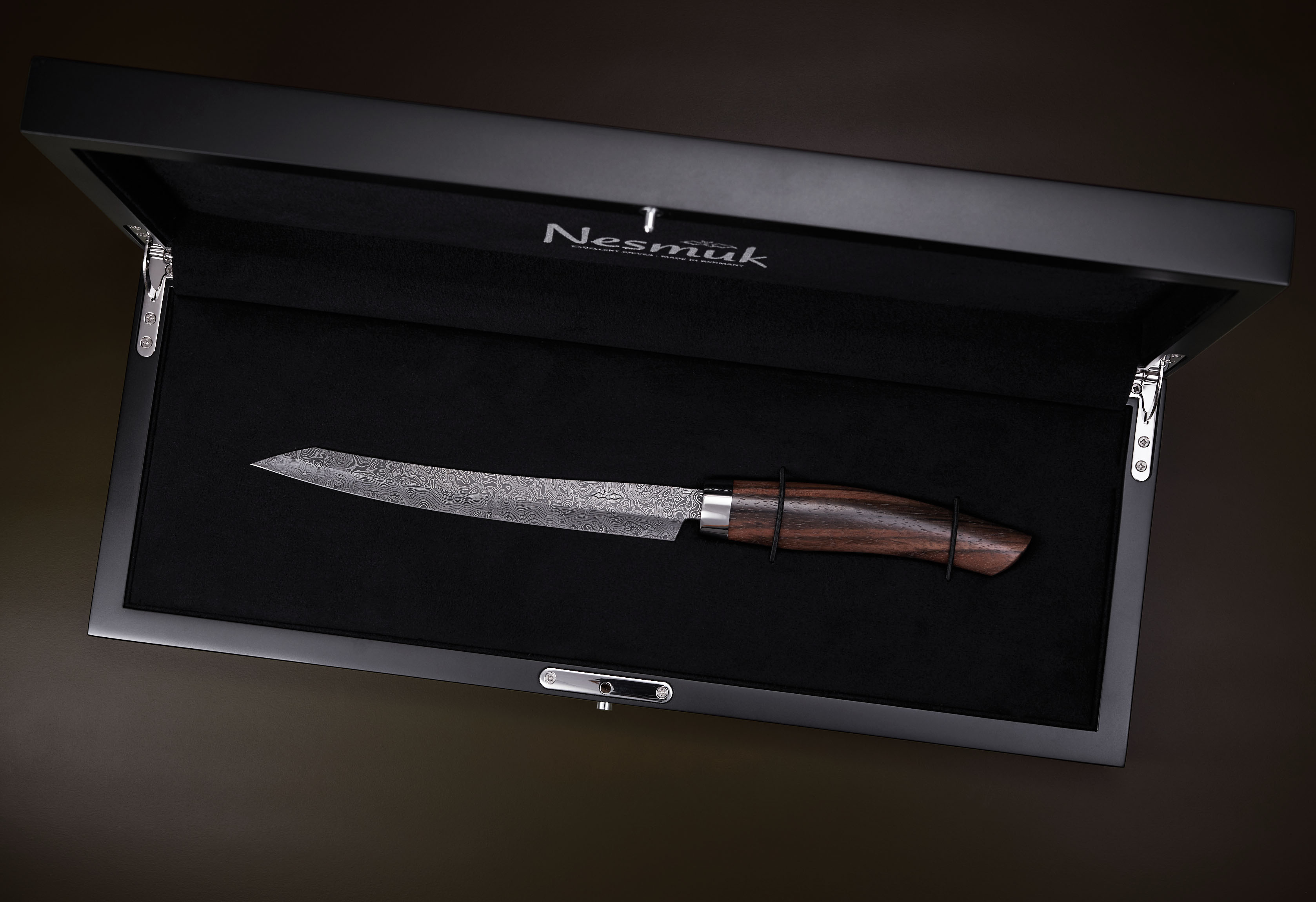 Damast Makassar Ebenholz Slicer 16cm