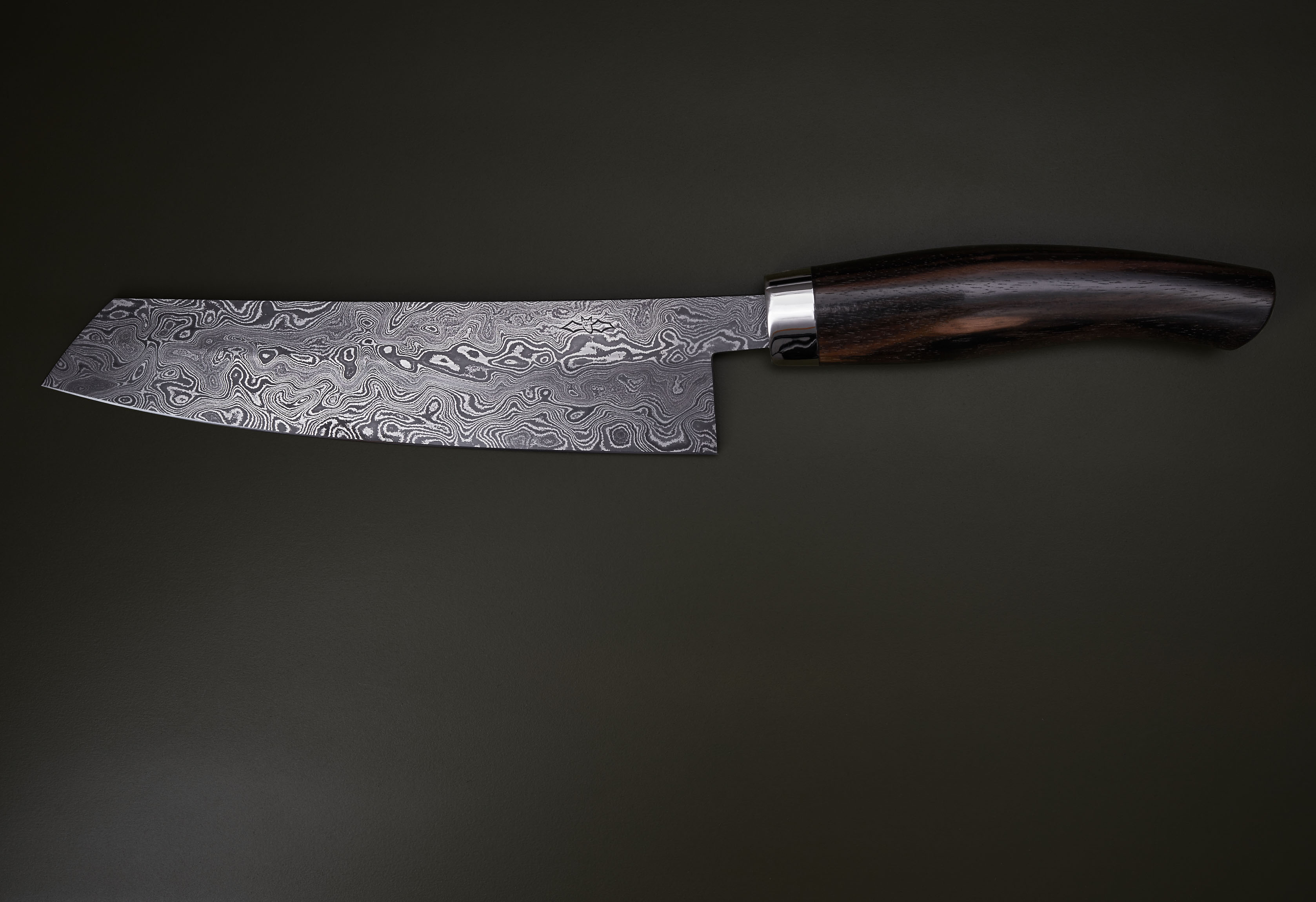 Damast Makassar Ebenholz Kochmesser 18cm