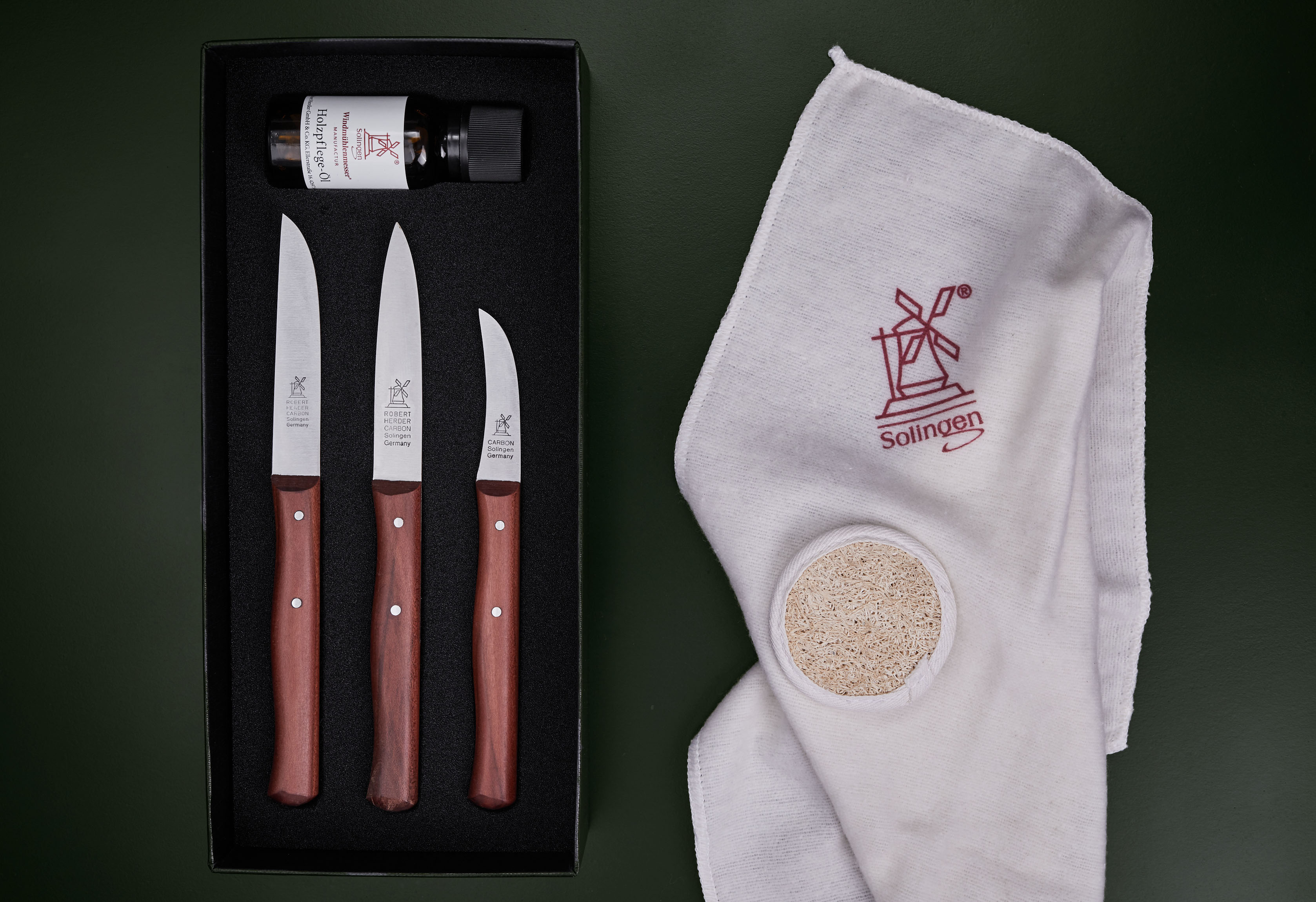 Geschenkset Gemüsemesser Pflaume carbon