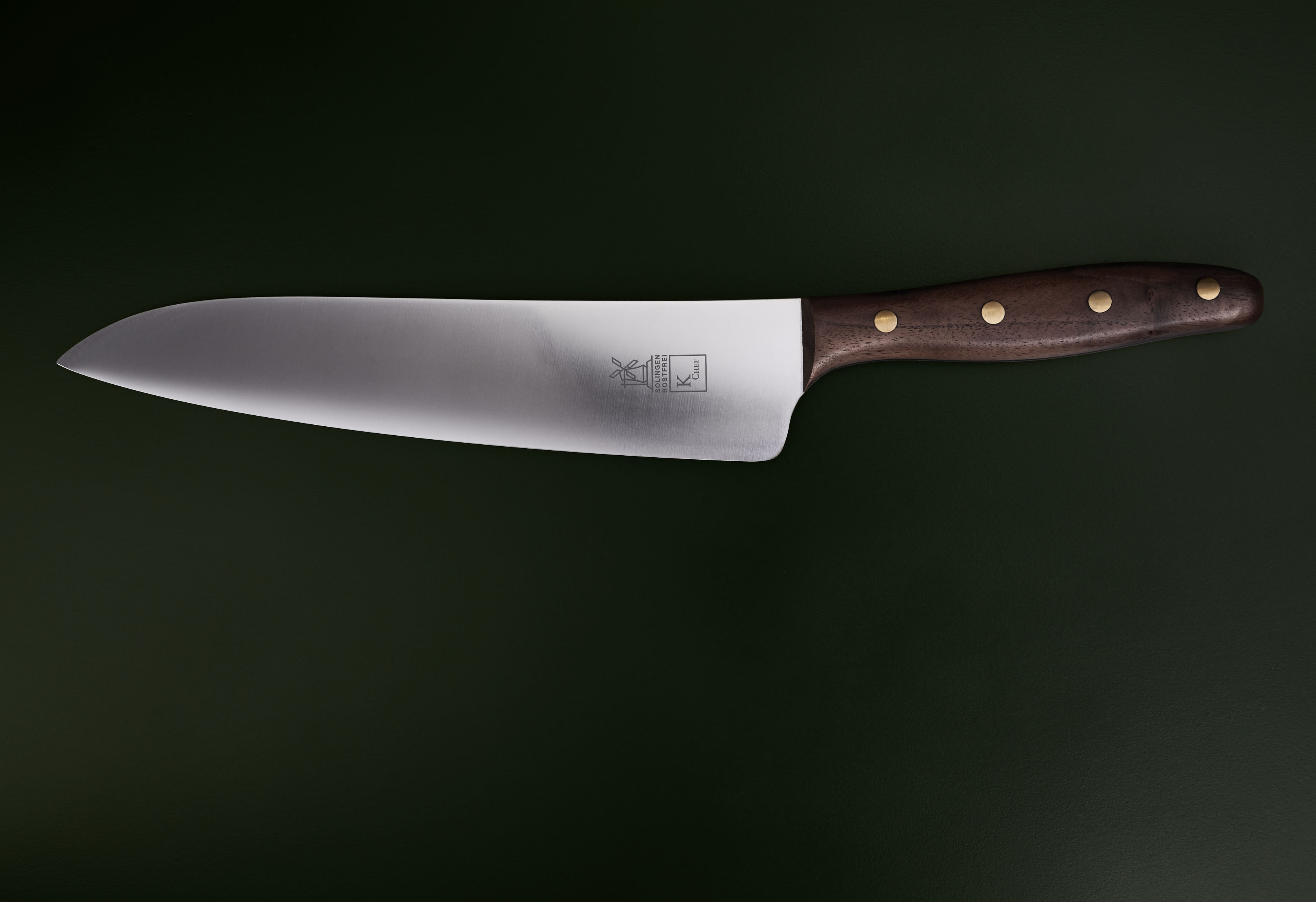 Extra Großes Kochmesser 23cm Walnuss rostfrei