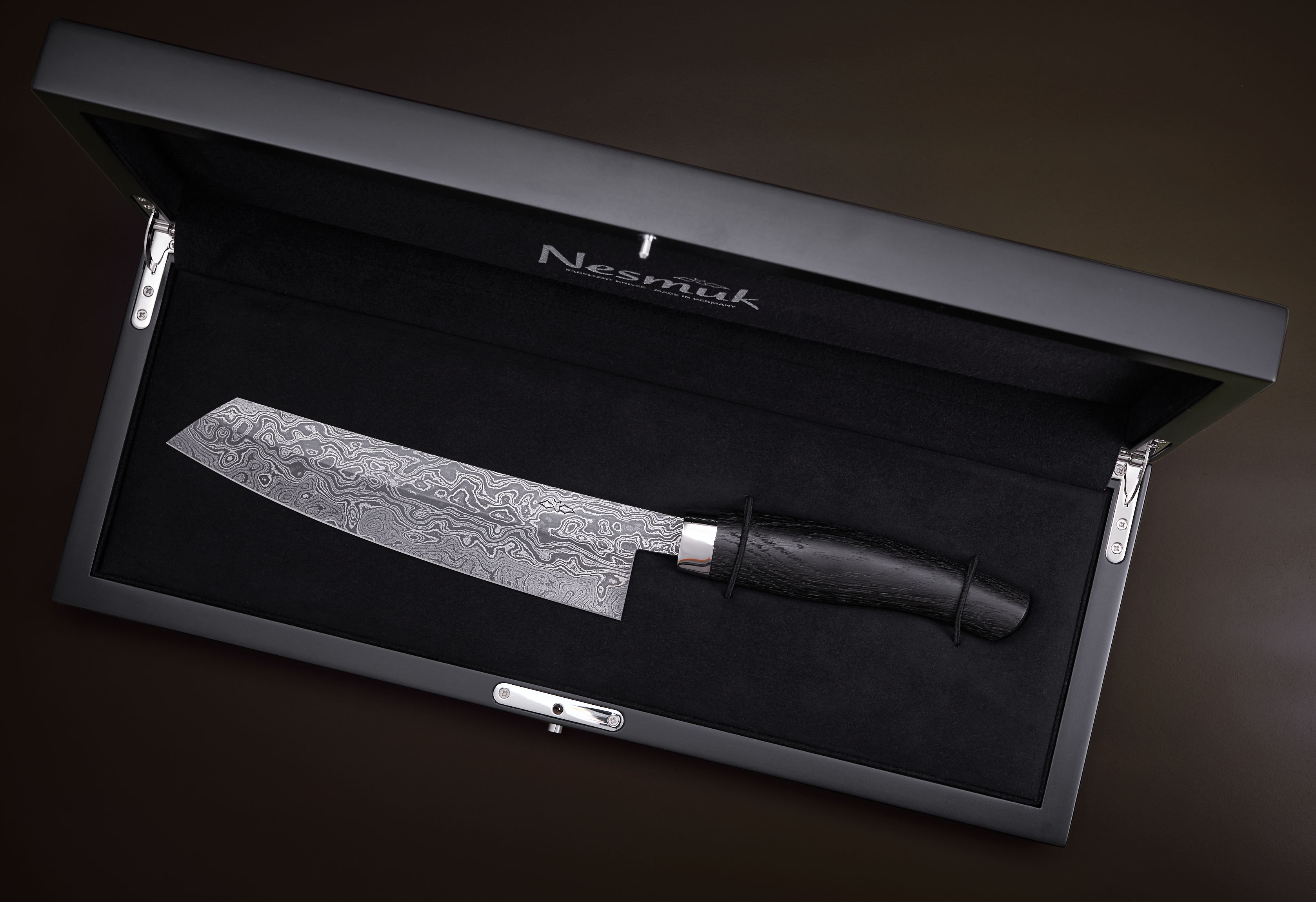 Damast Mooreiche Kochmesser 18cm