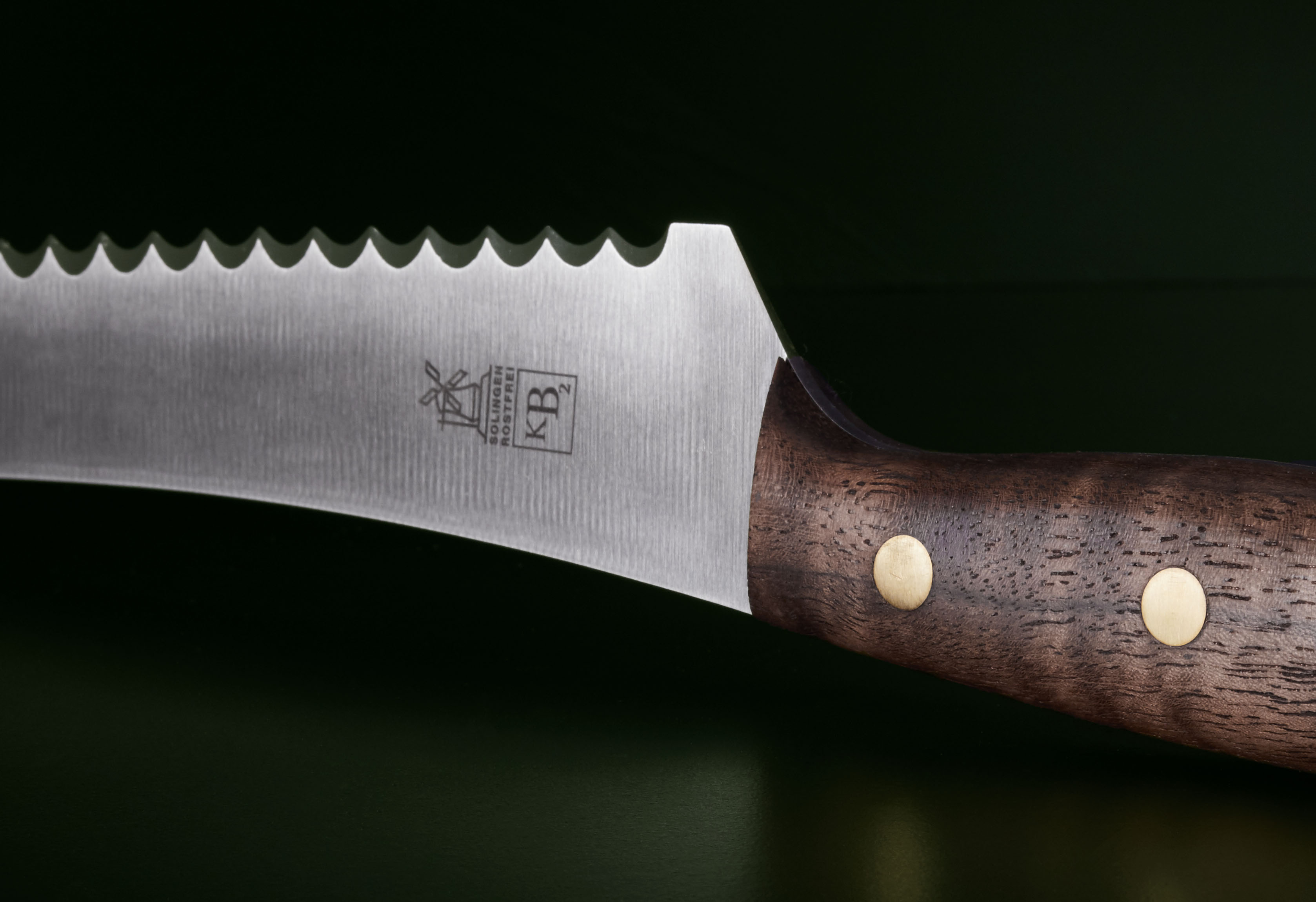 BrotBeidhänder Brotsäge 22,5cm Walnuss rostfrei